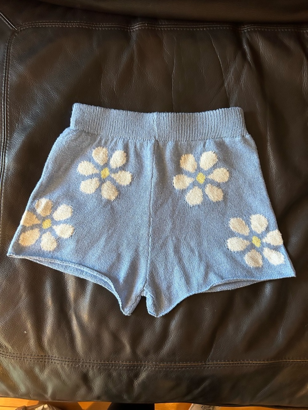 Moon & Madison Blue Floral Knit Sweater + Shorts Set - Picture 3 of 6
